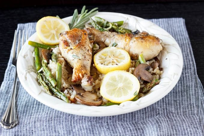 one pot tuscan lemon chicken with asparagus