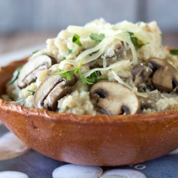 Cauliflower Mushroom "Risotto" with Parmesan and Truffle Oil