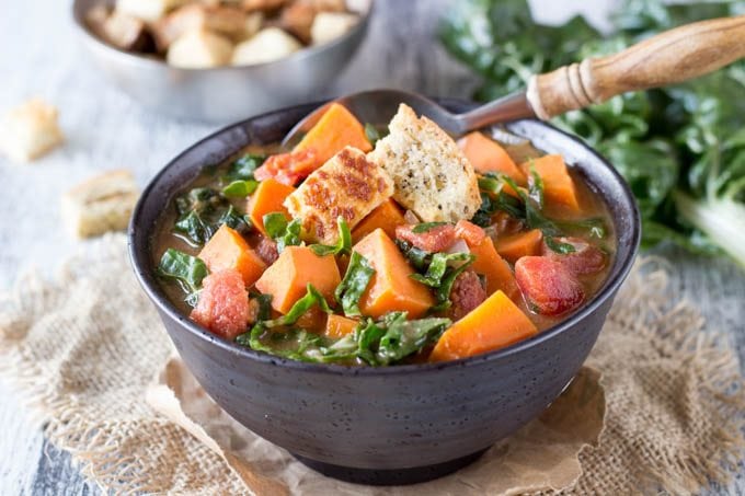 african peanut swiss chard and sweet potato soup - simplehealthykitchen.com