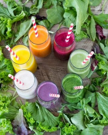 Rainbow Colored Smoothies | SimpleHealthyKitchen.com