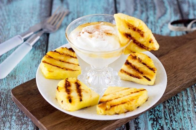 grilled fruit and yogurt- simplehealthykitchen.com  #clean eating