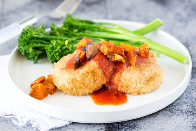 croquettes with veggie hash -simplehealthykitchen.com