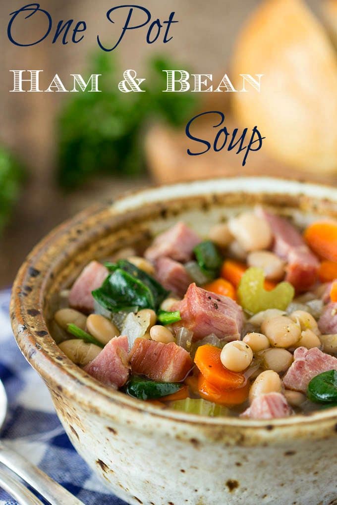 One Pot Ham & White Bean Soup