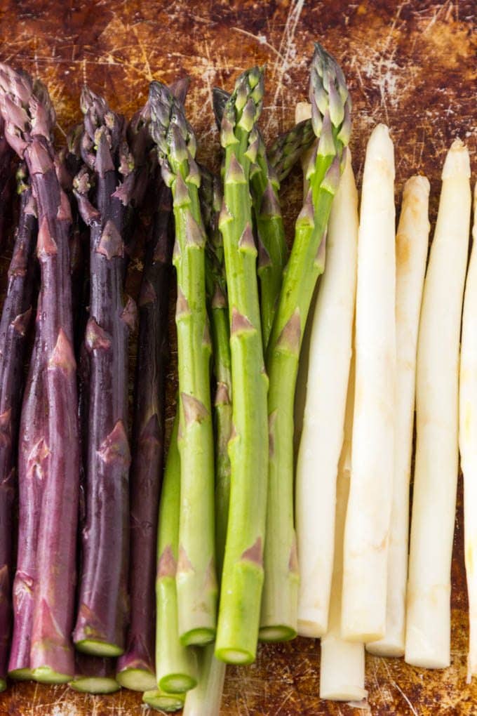 Purple, Green and White Asparagus | Tricolor Asparagus Risotto