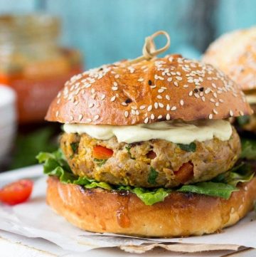 Indian Curry Burger | SimpleHealthyKitchen.com