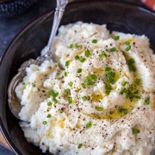 Sour Cream & Chive Mashed Cauliflower + Celeriac
