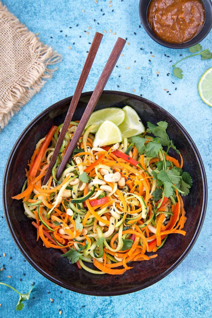 zucchini + carrot noodles featured