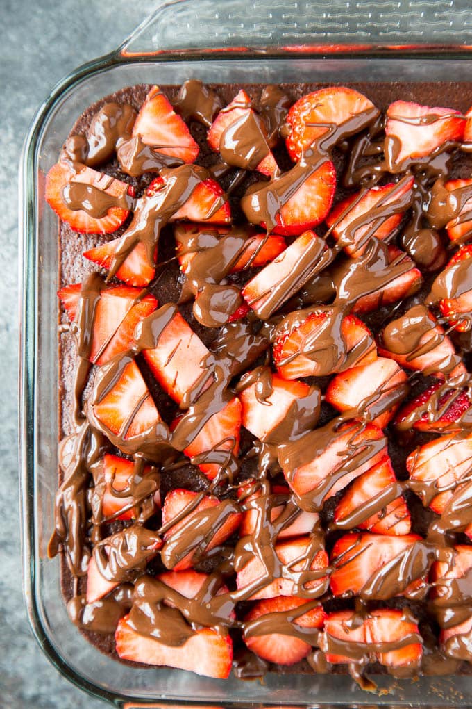 Chocolate Nutella Covered Strawberry Brownies 3