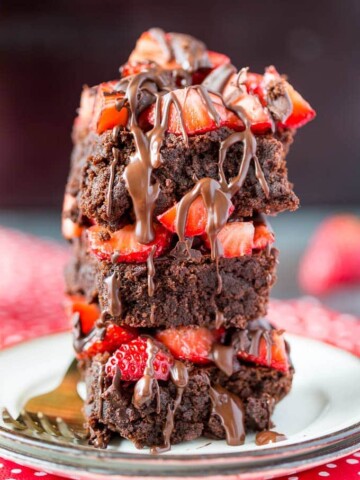 Nutella Chocolate Covered Strawberry Brownies