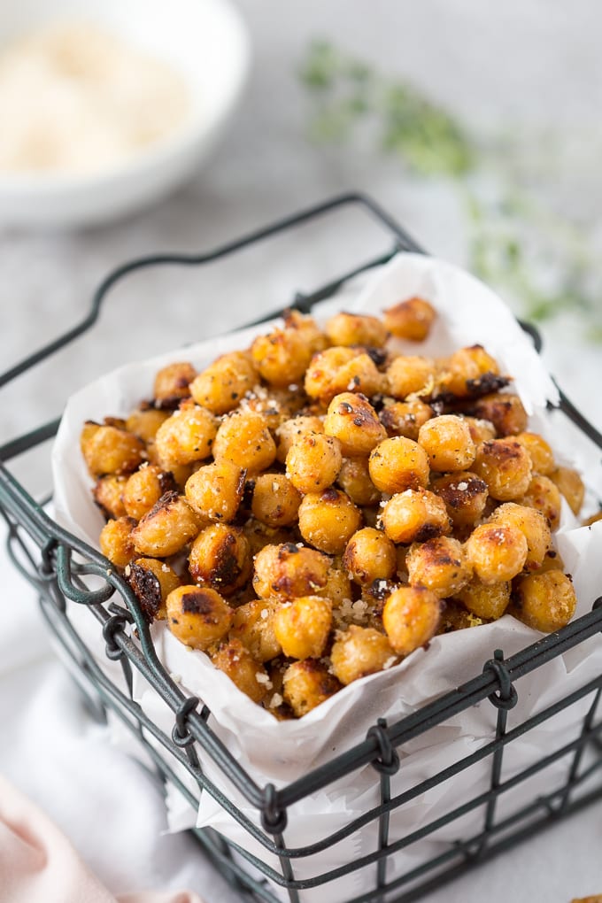 Roasted Chickpeas with Parmesan {Clean Eating}