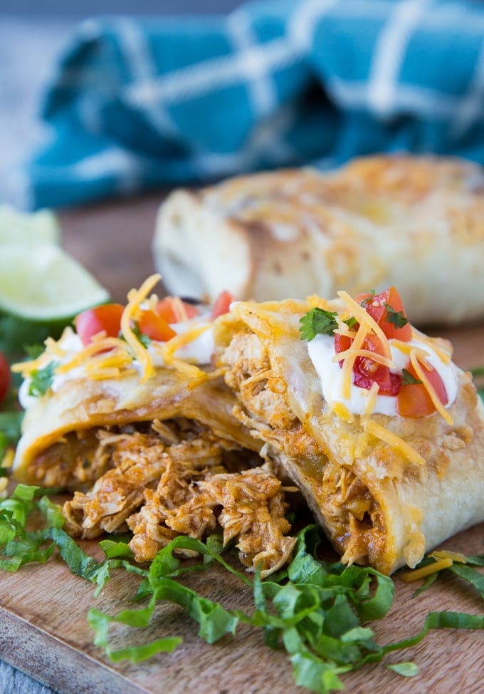Healthy Baked Chicken Chimichangas
